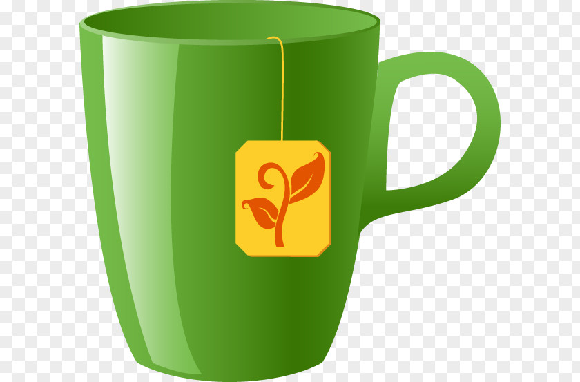 Beautifully Green Tea Cup Coffee Mug Teacup PNG