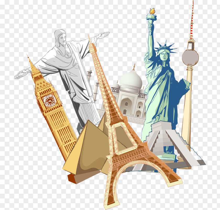 INTERNATIONAL Landmarks Architecture Illustration PNG