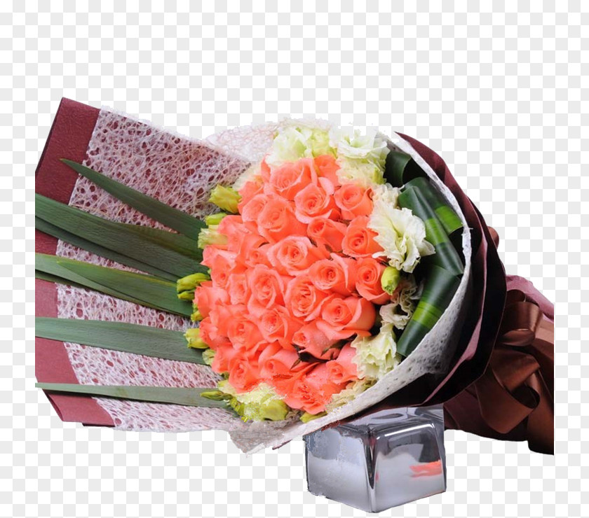 Bouquet Of Flowers Gift Green Leaves Garden Roses Flower PNG