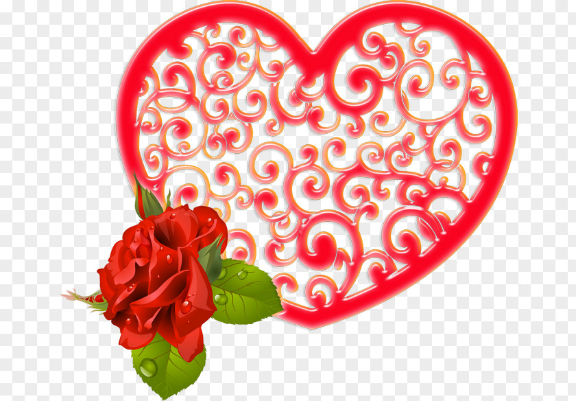 Hearts And Flowers Paper Garden Roses Valentine's Day Heart PNG