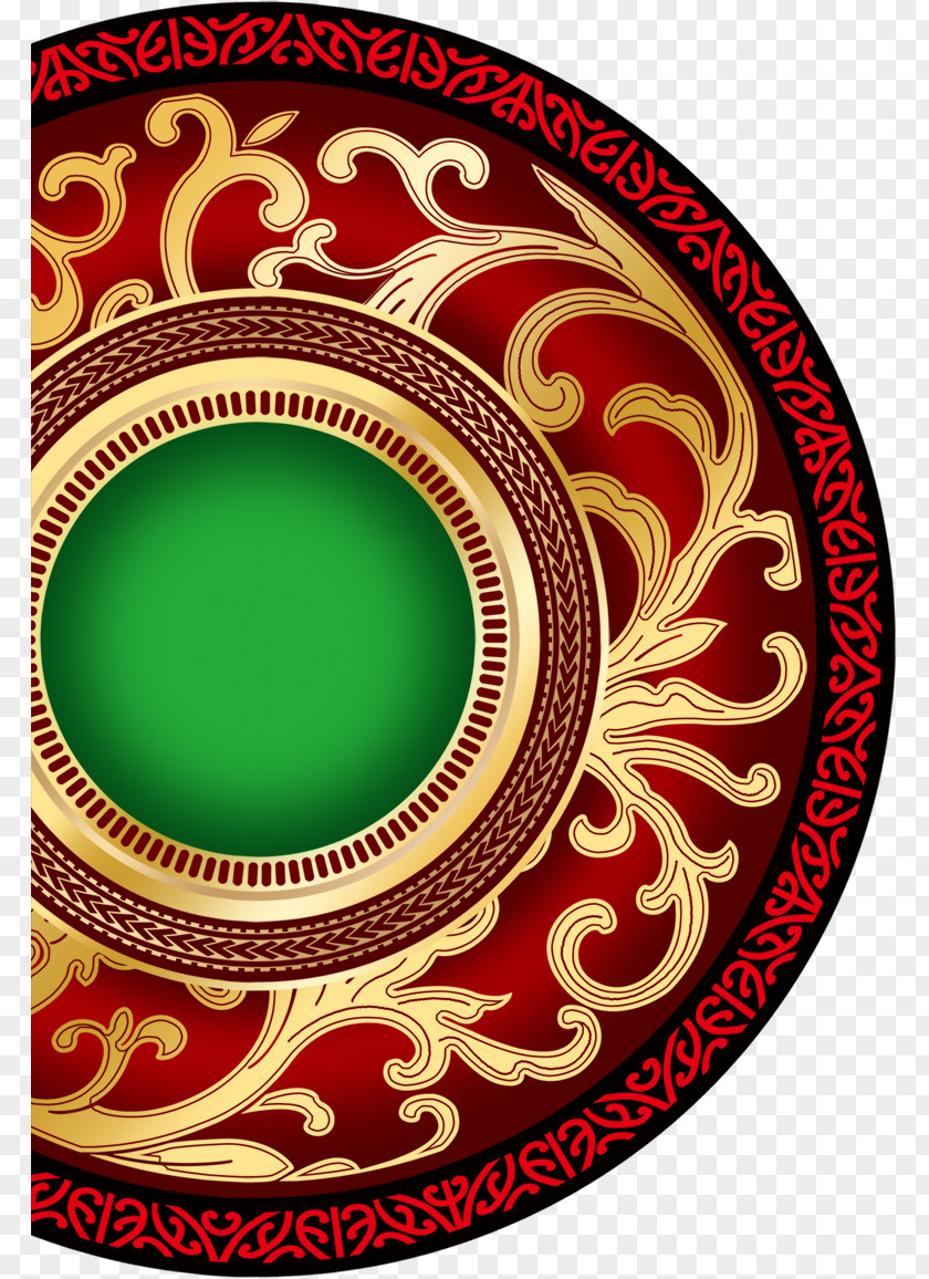 HD Pattern Superimposed Ancient Jade Li Painted Plates PNG