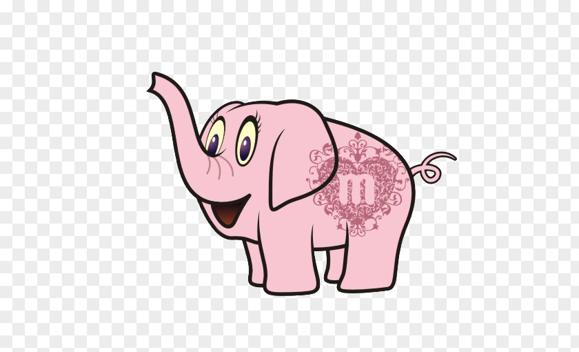 Long Nose Elephant African Indian Cartoon Illustration PNG