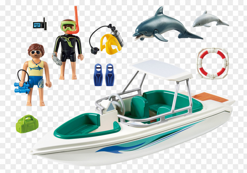 Playmobil Toy Underwater Motor Diving Dive Boat PNG