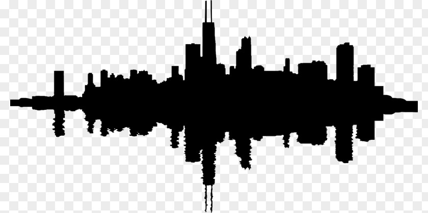 Silhouette Chicago Skyline Vector Graphics Clip Art PNG