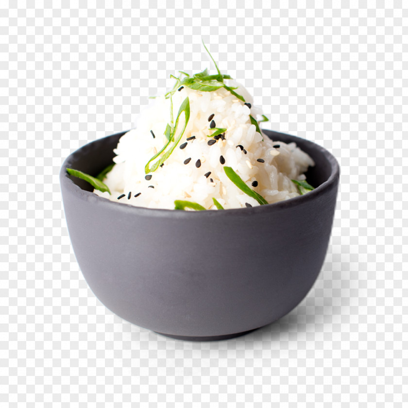 Cooked Rice Bowl Cuisine Garnish Steaming PNG
