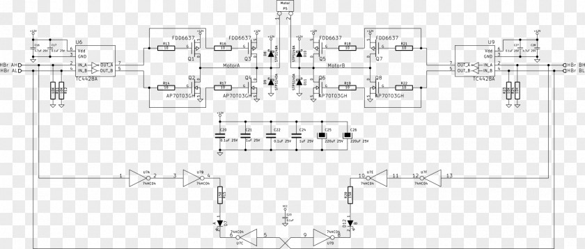 Spikes H Bridge MOSFET Circuit Wiring Diagram PNG