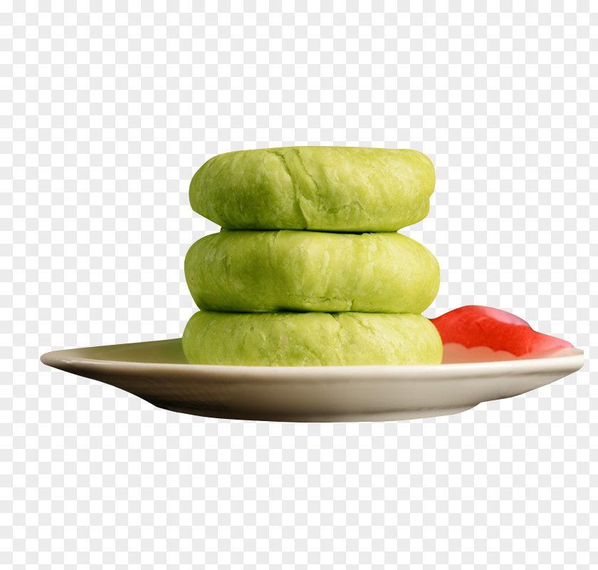 A Dish Of Green Tea Cake Matcha Mochi PNG