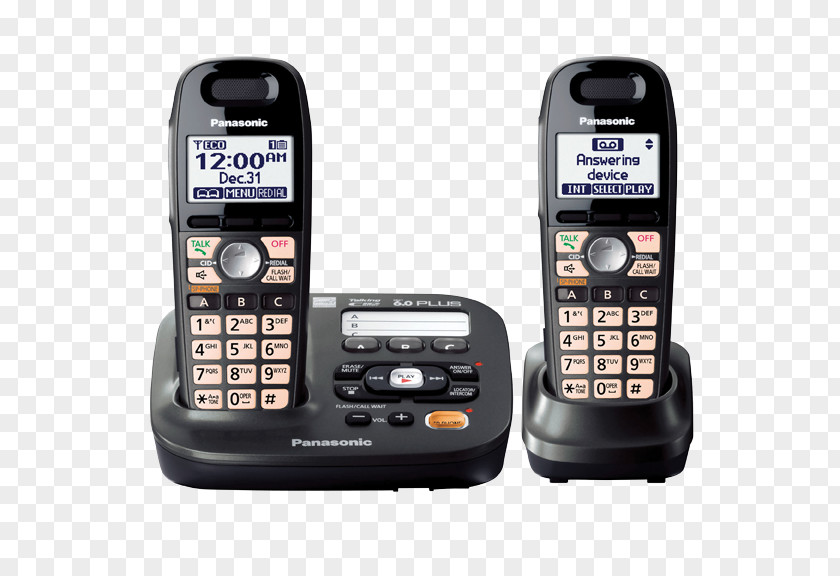 Answering Machine Panasonic KX-TG6591 Cordless Telephone Handset PNG