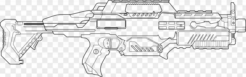 Nerf Gun Blaster Firearm Barrel Coloring Book PNG