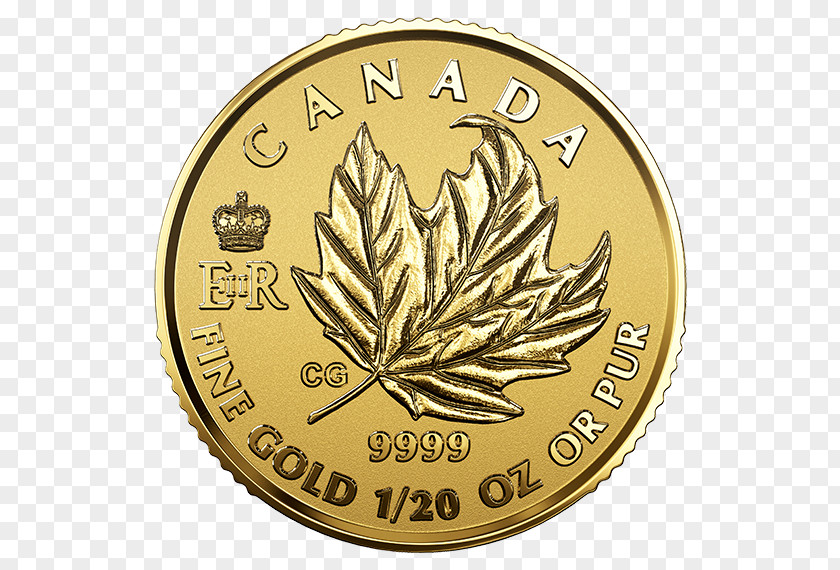 Coin Canadian Gold Maple Leaf Canada Royal Mint PNG