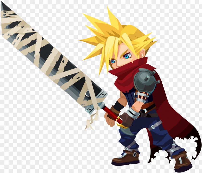 Kingdom Hearts Cloud Strife Final Fantasy VII Airborne Brigade Square PNG