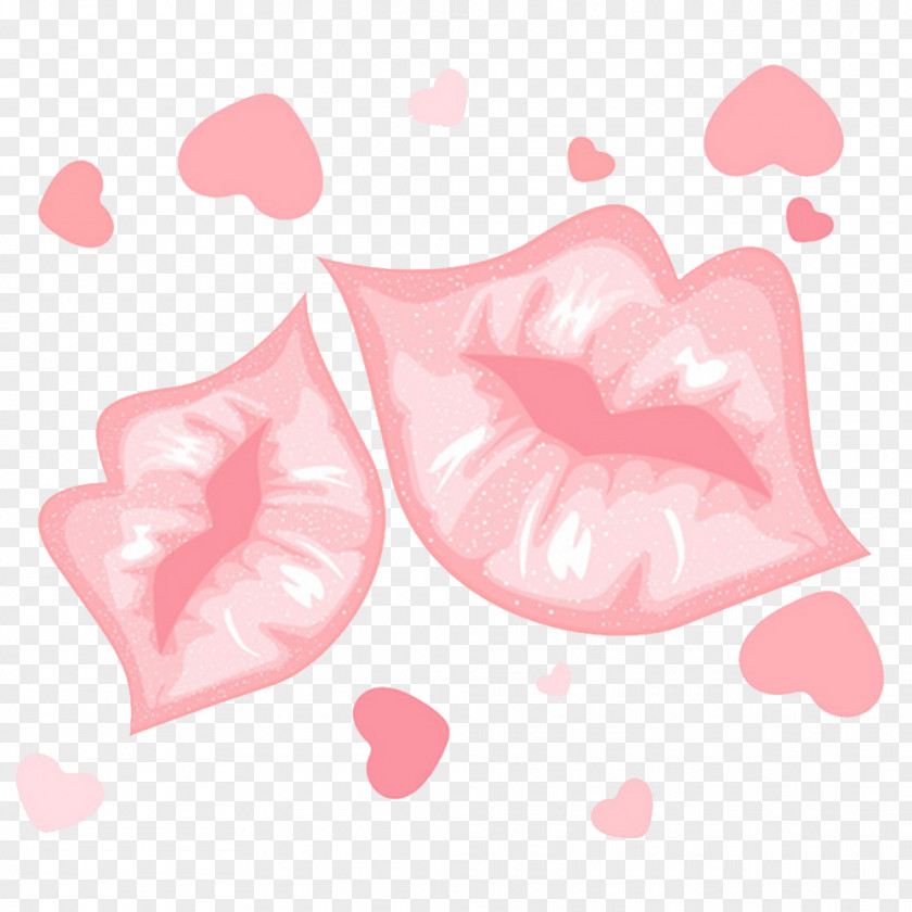Pink Lips And Love Lip Valentines Day PNG