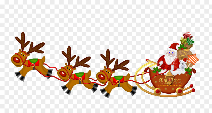 Santa Sleigh Claus Christmas New Year's Day Clip Art PNG