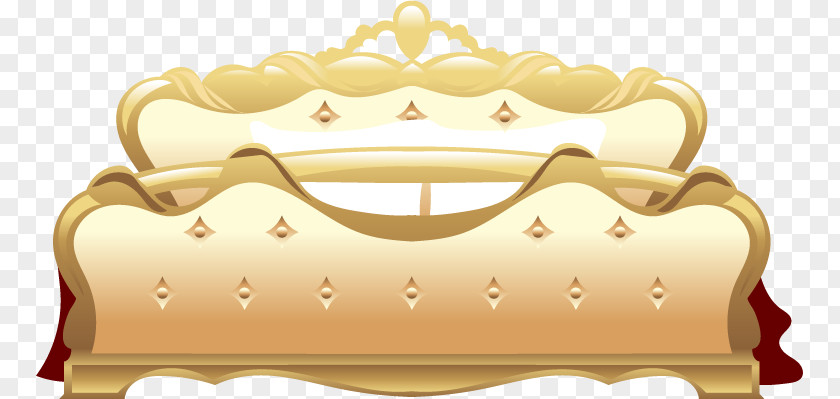 Continental Gold King Bed Furniture Adobe Illustrator PNG