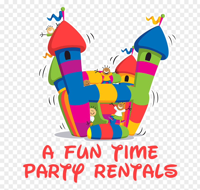 Fun Time Inflatable Bouncers Party Child Clip Art PNG