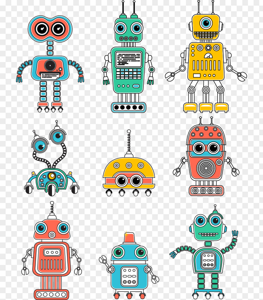 Vector Color Robot Find Difference Pictures Game Cartoon Illustration PNG