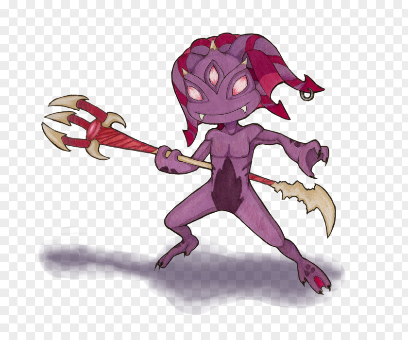 Demon Cartoon Muscle Pink M PNG