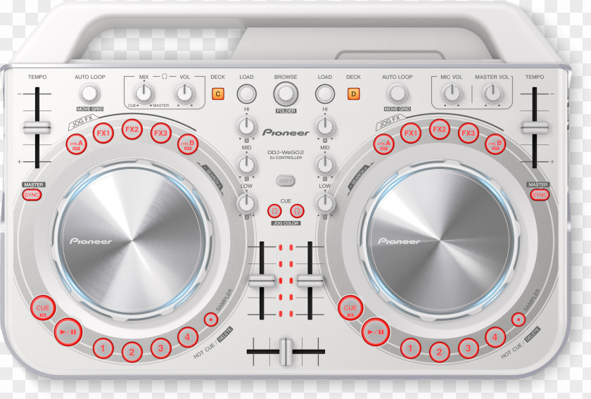 DJ Controller Pioneer Disc Jockey DDJ-WeGO2 Audio PNG