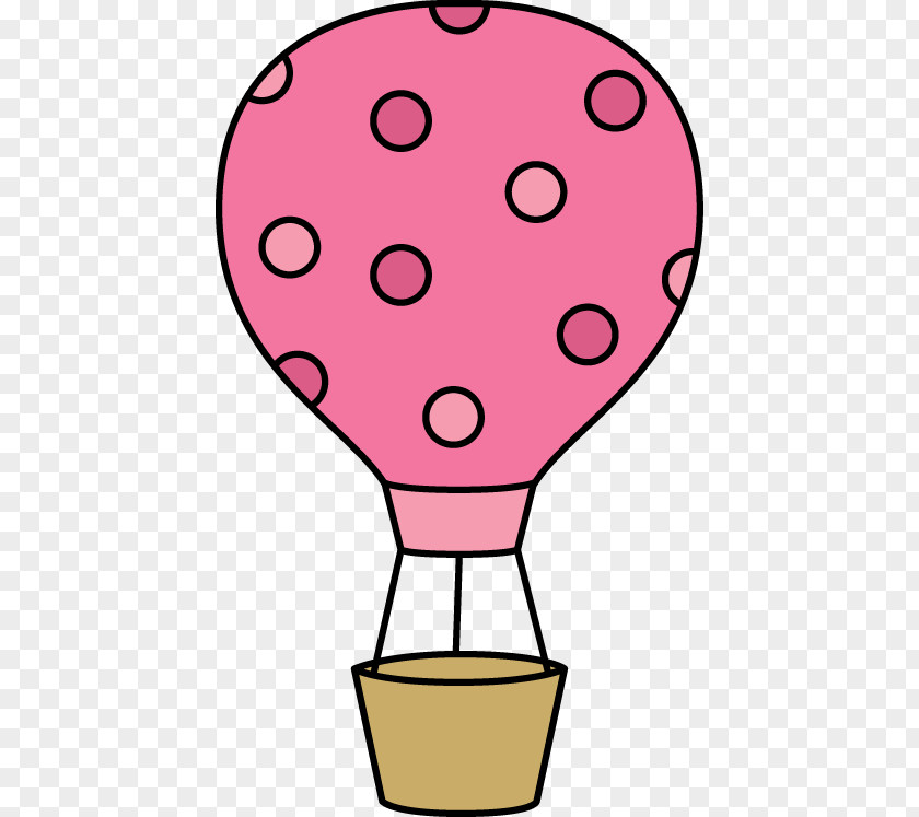 Pink Dots Hot Air Balloon Polka Dot Art PNG