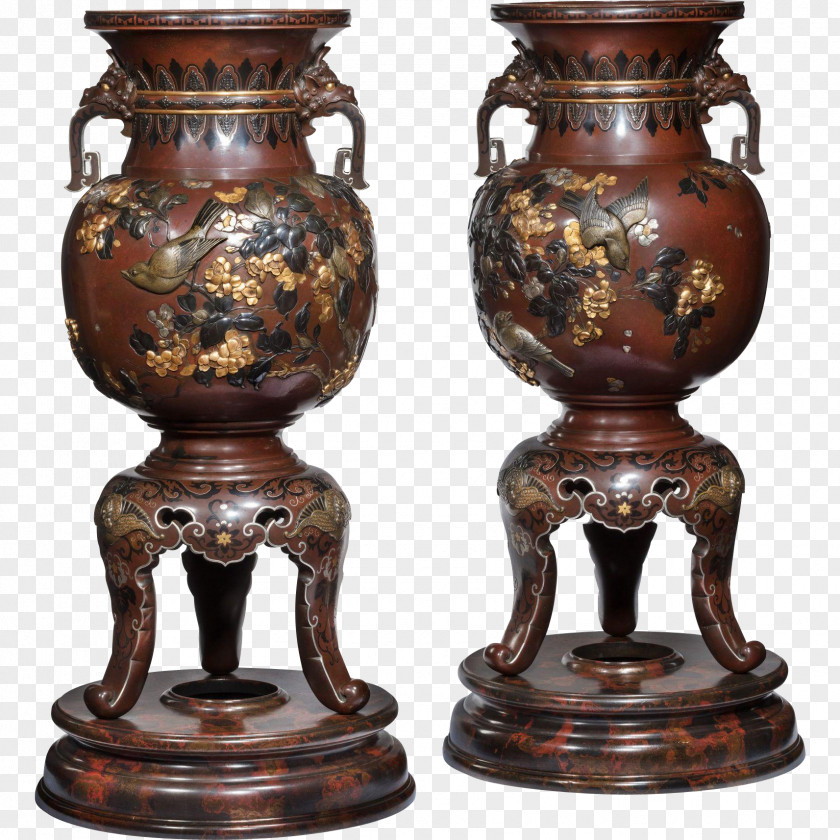 Vase Meiji Period Bronze Wick Antiques Ltd PNG