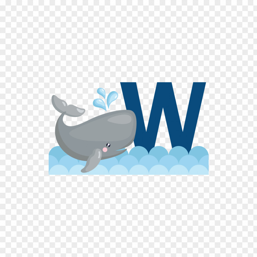 Blue Whale Alphabet W Letter Clip Art PNG