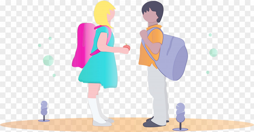 Cartoon Standing Conversation Interaction Gesture PNG