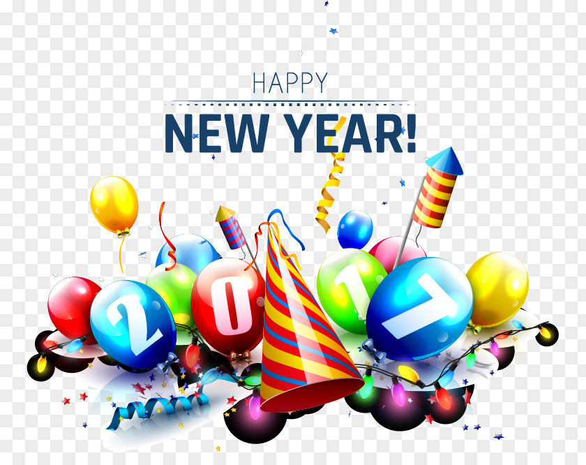 Colorful Balloons Happy New Year Background Vector Balloon PNG