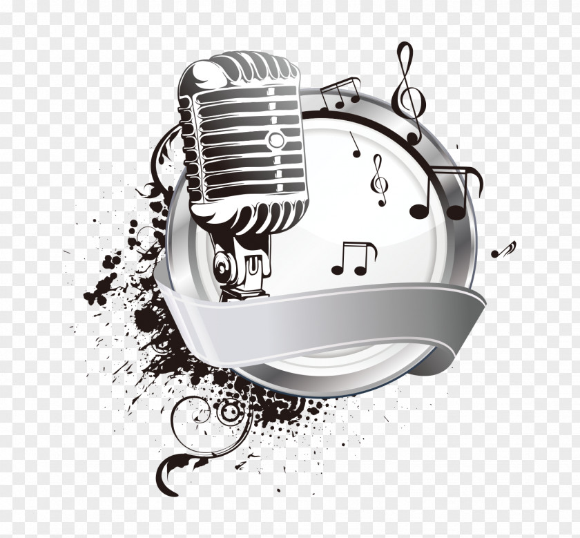 Microphone PNG , Music pattern, silver condenser microphone clipart PNG