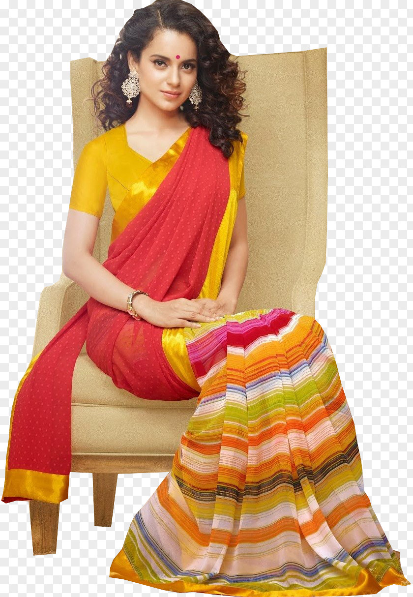 Actor Kangana Ranaut Rangoon Georgette Bollywood PNG