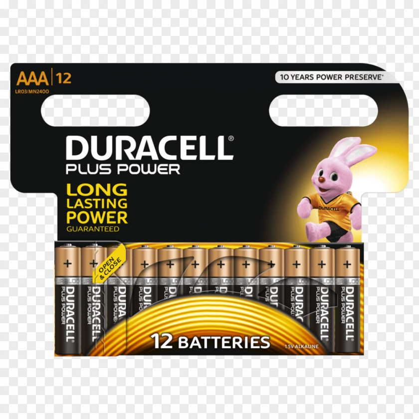 AAA Battery Alkaline Duracell Electric PNG
