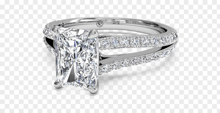 Double Loop Ring Diamond Cut Engagement Wedding PNG