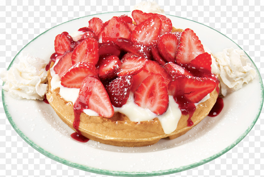 Waffle Belgian Strawberry Breakfast Cream PNG