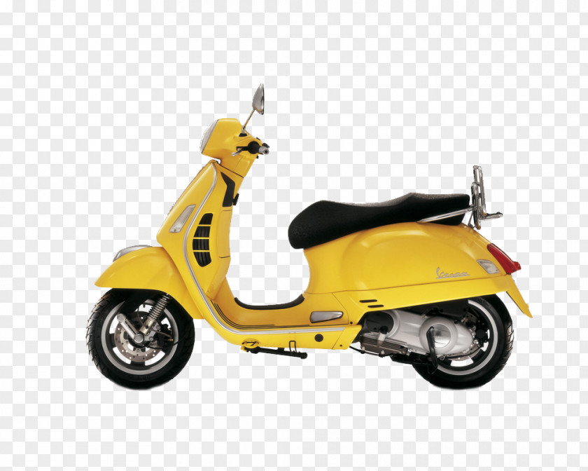 Yellow Scooter Image Vespa GTS Piaggio Motorcycle PNG