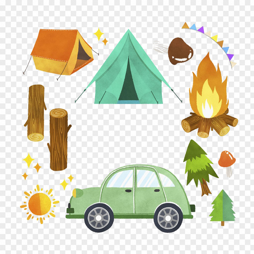 Camping Illustrations Tent Campsite Illustration PNG