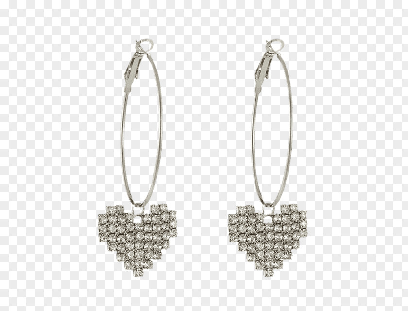 Silver Earring T-shirt Jewellery Imitation Gemstones & Rhinestones PNG