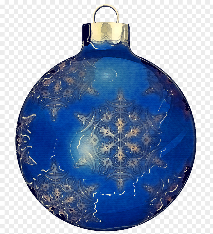 Water Bottle Electric Blue Christmas Ornament PNG