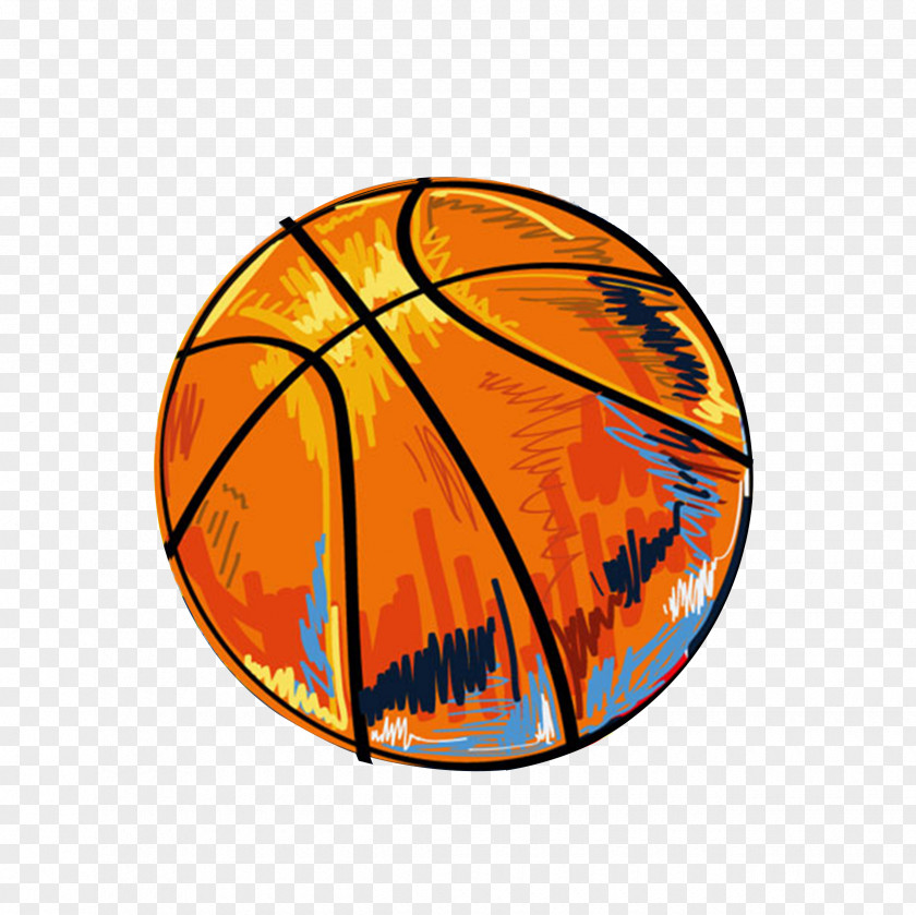 Hand-painted Basketball Graffiti Illustration PNG