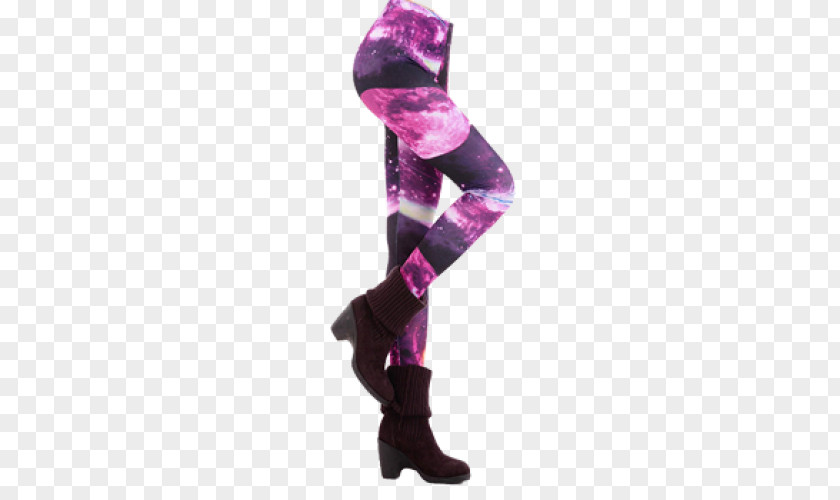 Purple Galaxy Leggings Leather Cotton Waist Ankle PNG