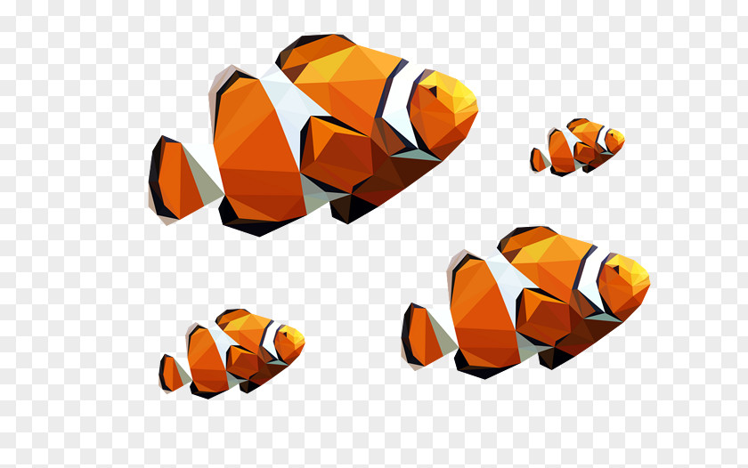Clown Fish Mosaic Morphing Computer Graphics Polygon PNG