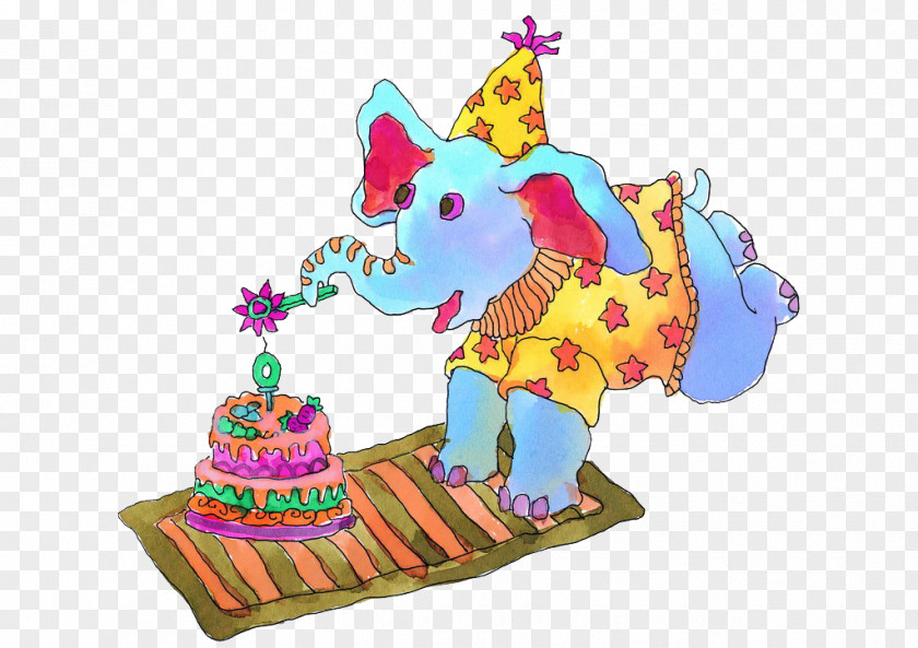 Elephant In Birthday Candles Cake Candle Illustration PNG