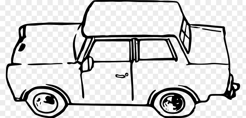 Coloring Book Compact Car Classic Background PNG