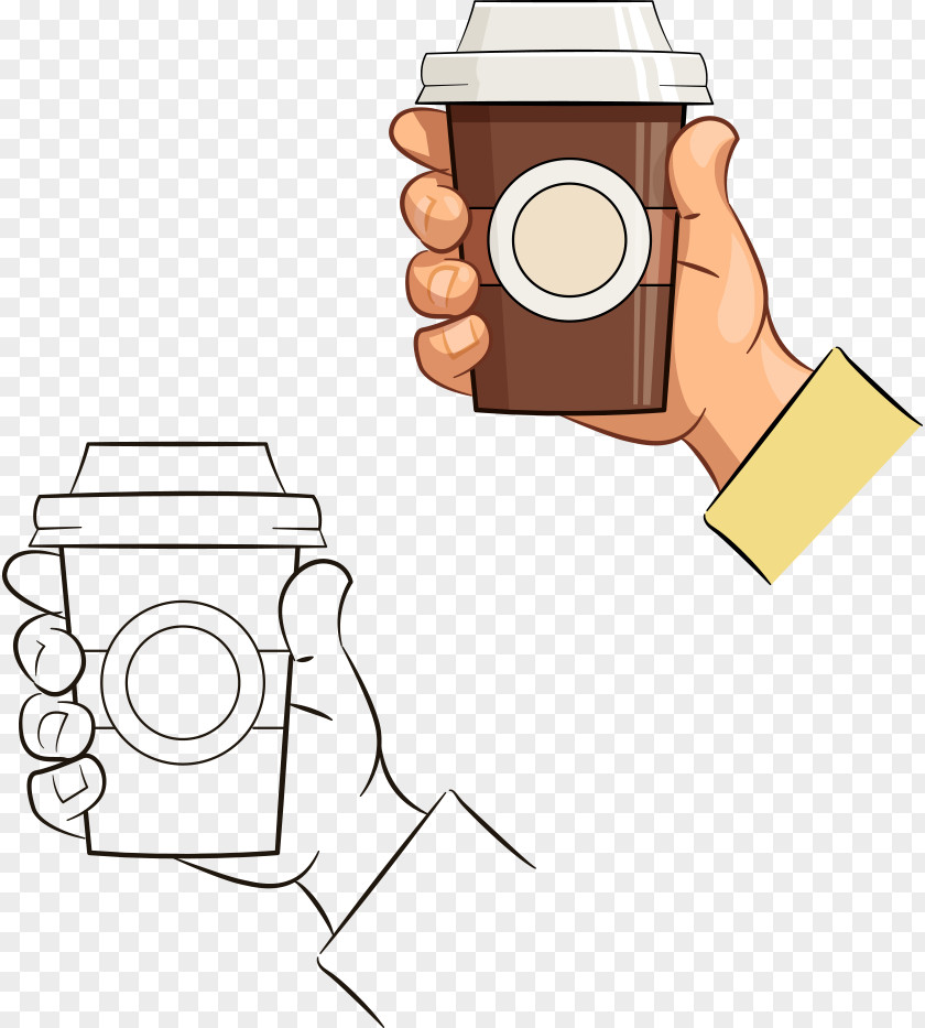 Vector Cartoon Coffee Cup Photography Illustration PNG