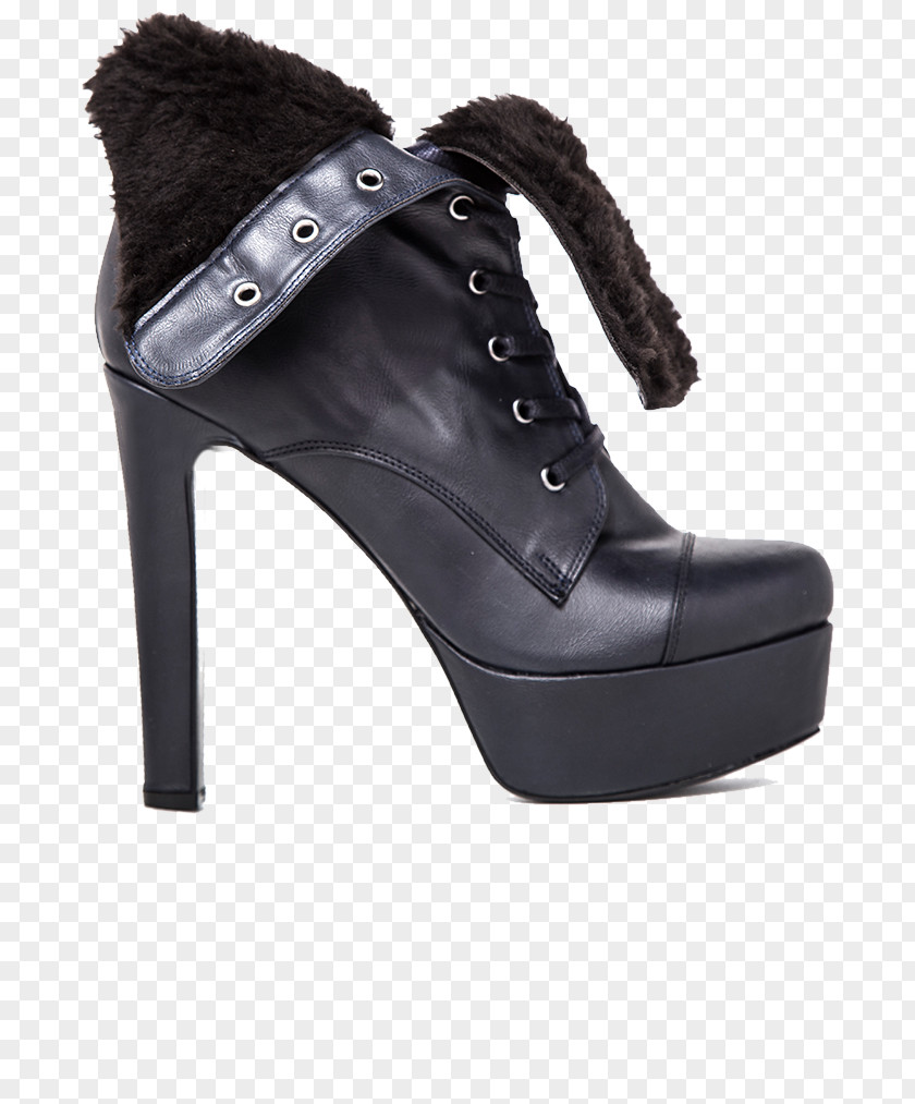 Boot Heel Shoe Fur Pump PNG