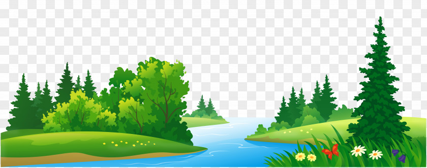 Grass Lake And Trees Transparent Clipart Forest Clip Art PNG