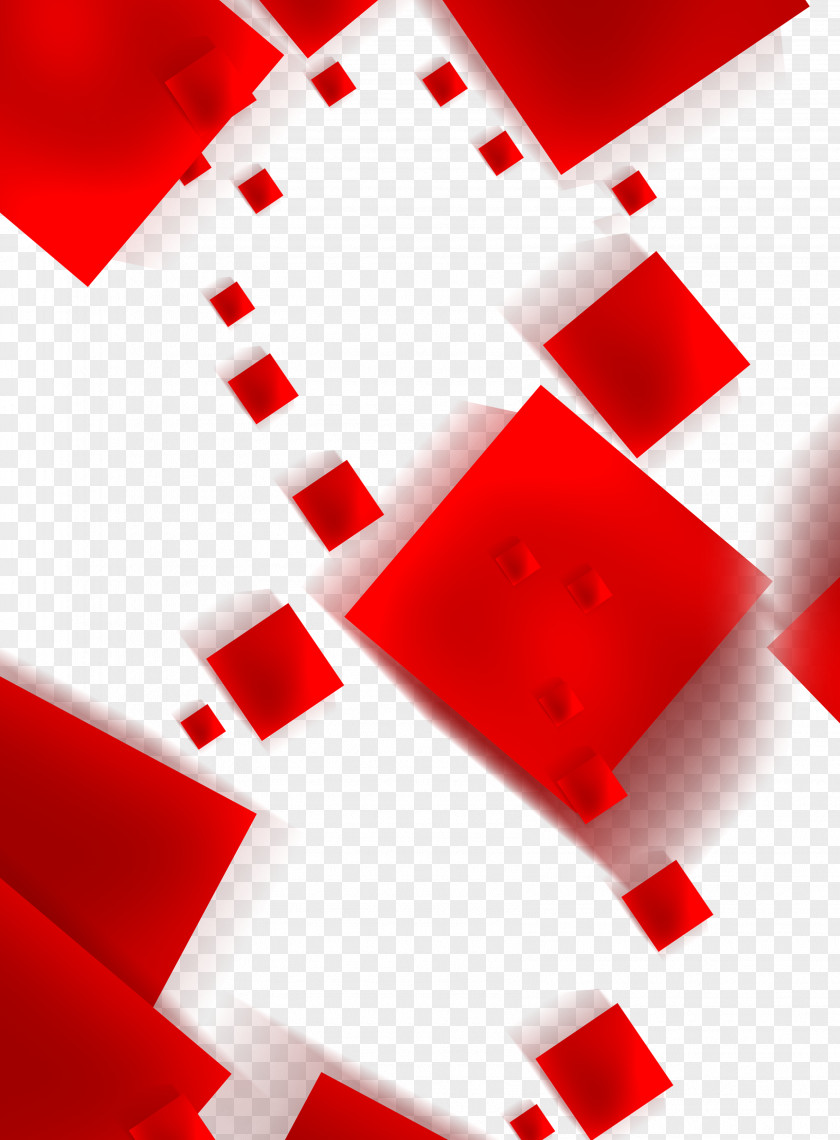 Red Square Decoration Background PNG