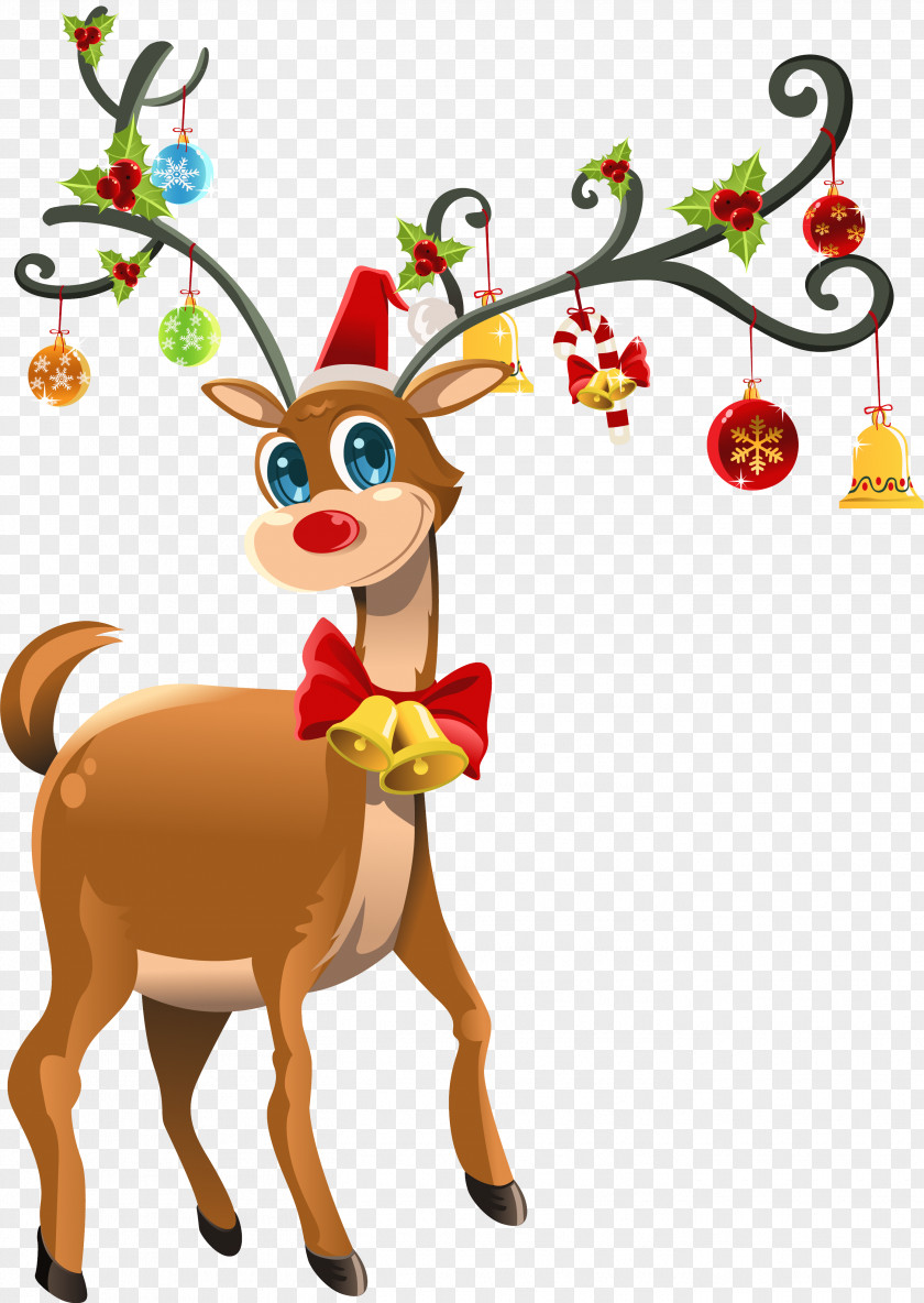 Santa Sleigh Rudolph Reindeer Claus Candy Cane PNG