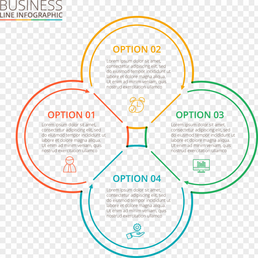 Four Floating Circle Chart Information Plot PNG