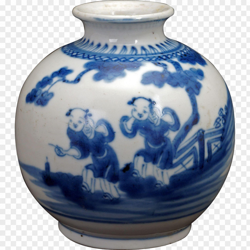 Vase Blue And White Pottery Ceramic Porcelain PNG