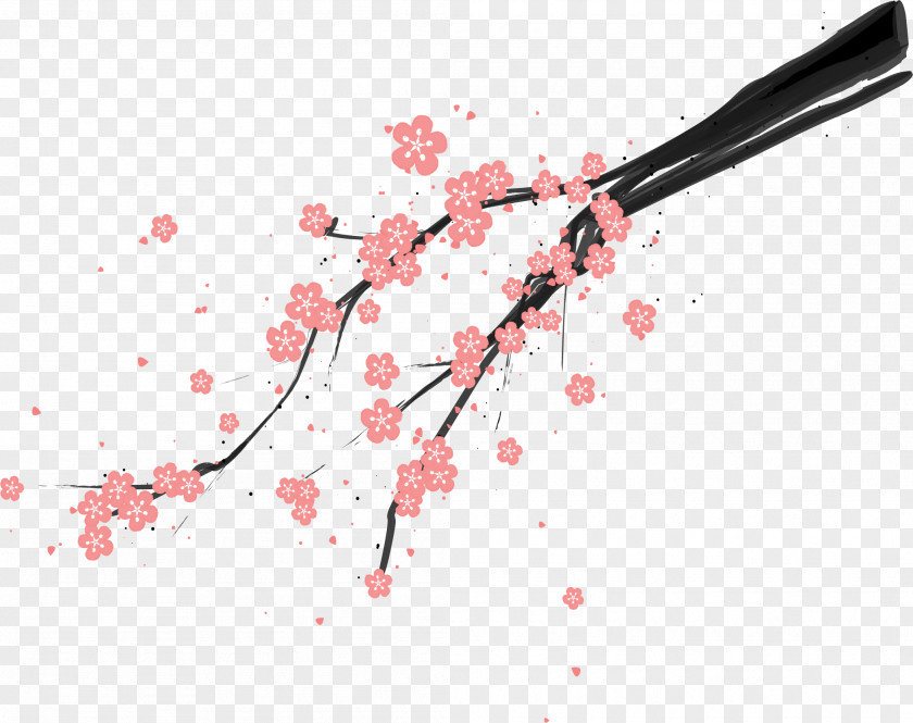 Plum Branches Cherry Blossom Euclidean Vector PNG