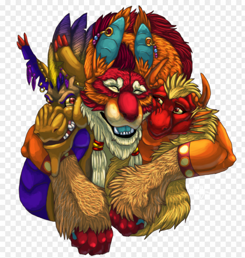 Happy Together Clown Carnivora Legendary Creature Animated Cartoon PNG